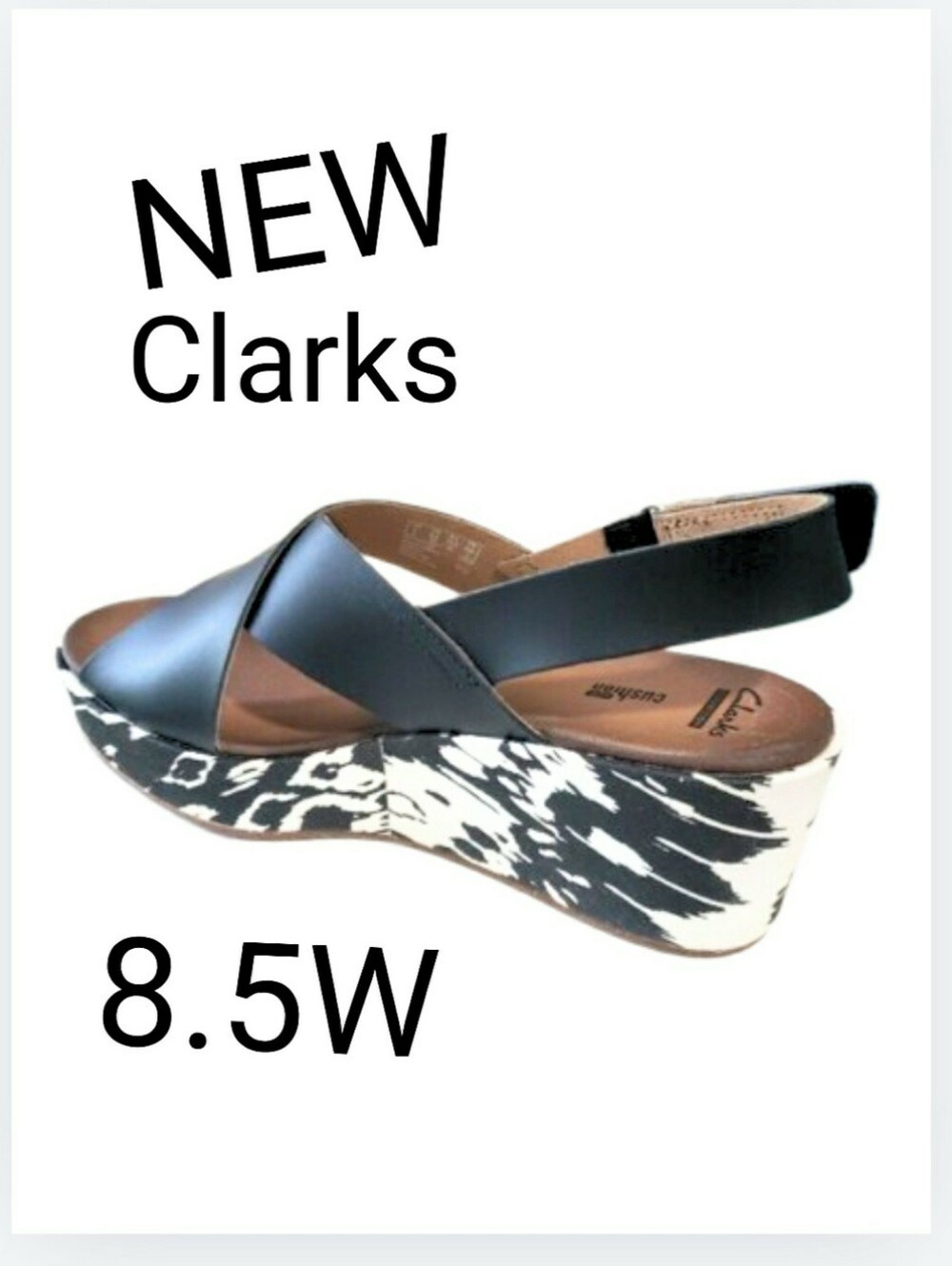 NWOB Clarks Collection Stasha Hale Wedge Sandals 8.5W